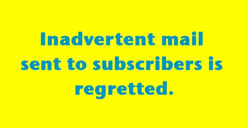 Please ignore the last e-mail regarding an old post triggered inadvertently