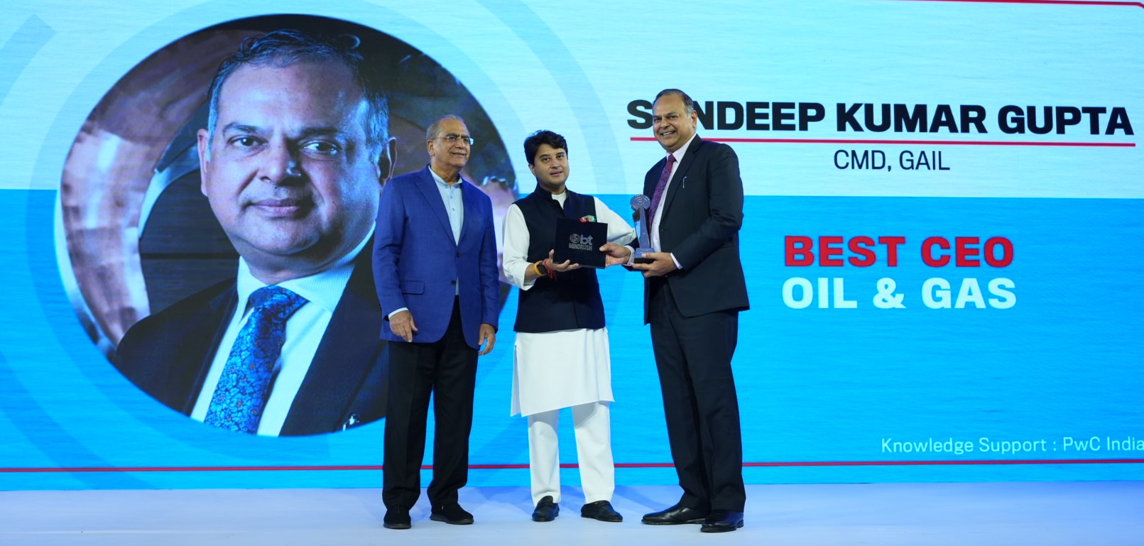 GAIL CMD Shri Sandeep Kumar Gupta receives ‘Best CEO’ award for Oil & Gas sector