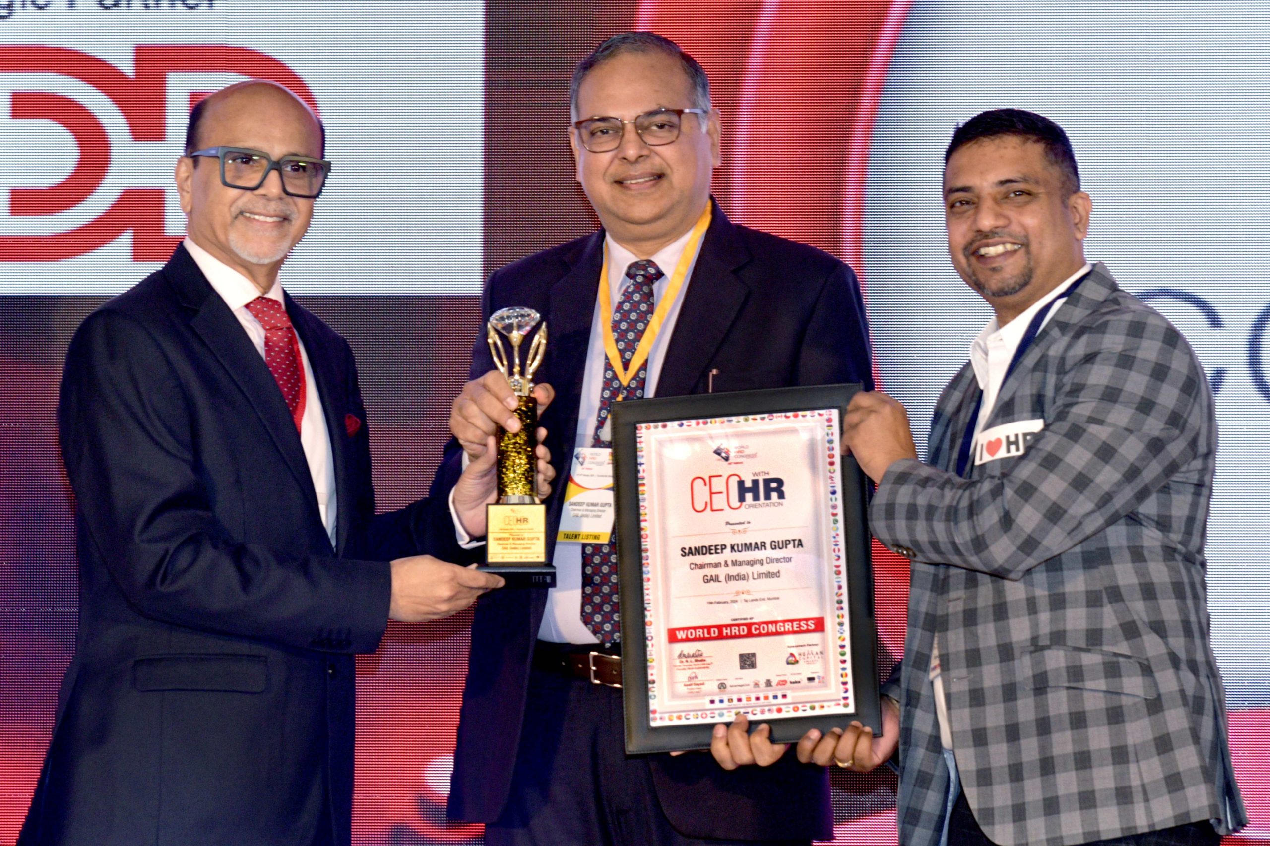 GAIL CMD Shri Sandeep Kumar Gupta conferred ‘CEO with HR Orientation’ award