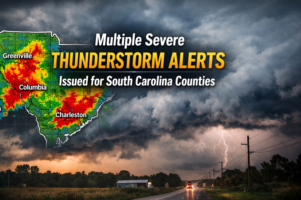 Multiple Severe Thunderstorm Alerts Issued for South Carolina Counties